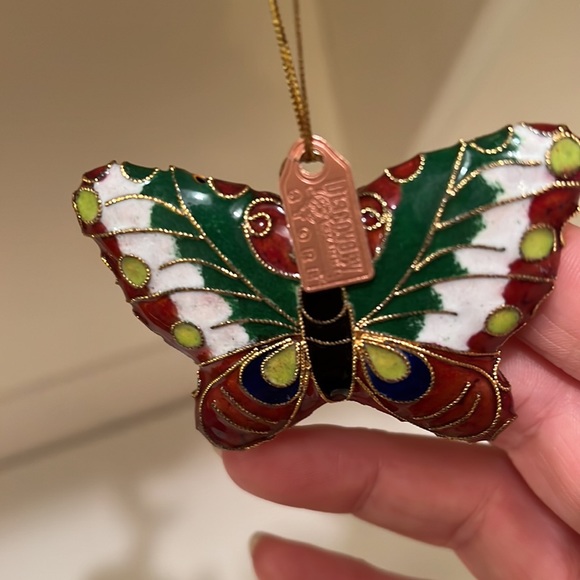 3 Vintage Cloisonné Enameled gold tone metallic Figurine Ornaments, ~3” - Picture 11 of 17